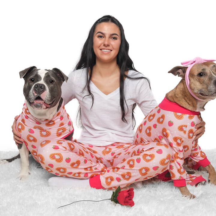 Pittie Clothing Co. - Wholesale Pet Pajamas - Dog - Waffley Cute Pit bull Pajamas