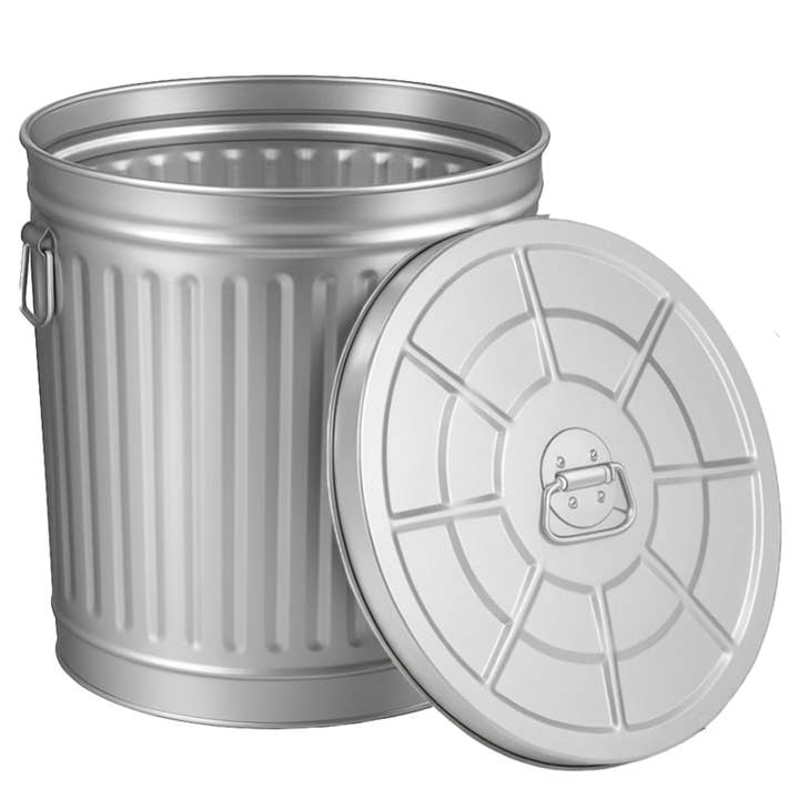 Quickway Imports - Wholesale Rubbish can/Rubbish bin - Gardenised Round Galvanized Steel, Trash Can with Lid14