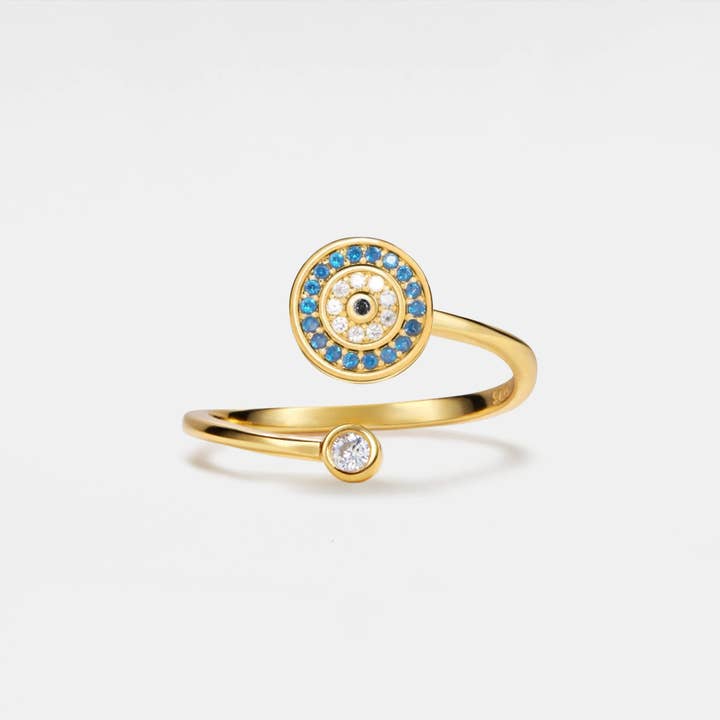 Evil Eye Anxiety Fidget Spinner Ring in 925 Sterling Silver for wholesale by Perimade & Co. LLC