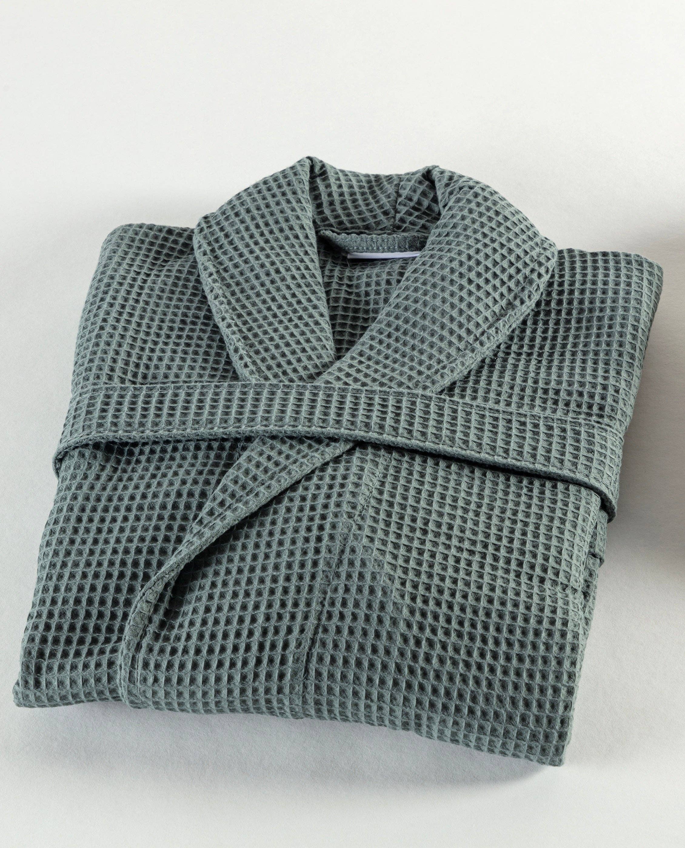 Casilin - Wholesale Robe - Unisex - Waffle Cotton - Sauna Bathrobe - Dark Green7