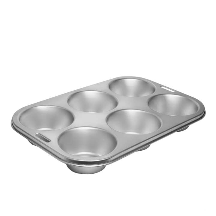 Fox Run Brands - Wholesale Cupcake/Muffin Pan - Fox Run Stainless Steel Muffin Pan, 6 Cup, 13.25” x 8.75"