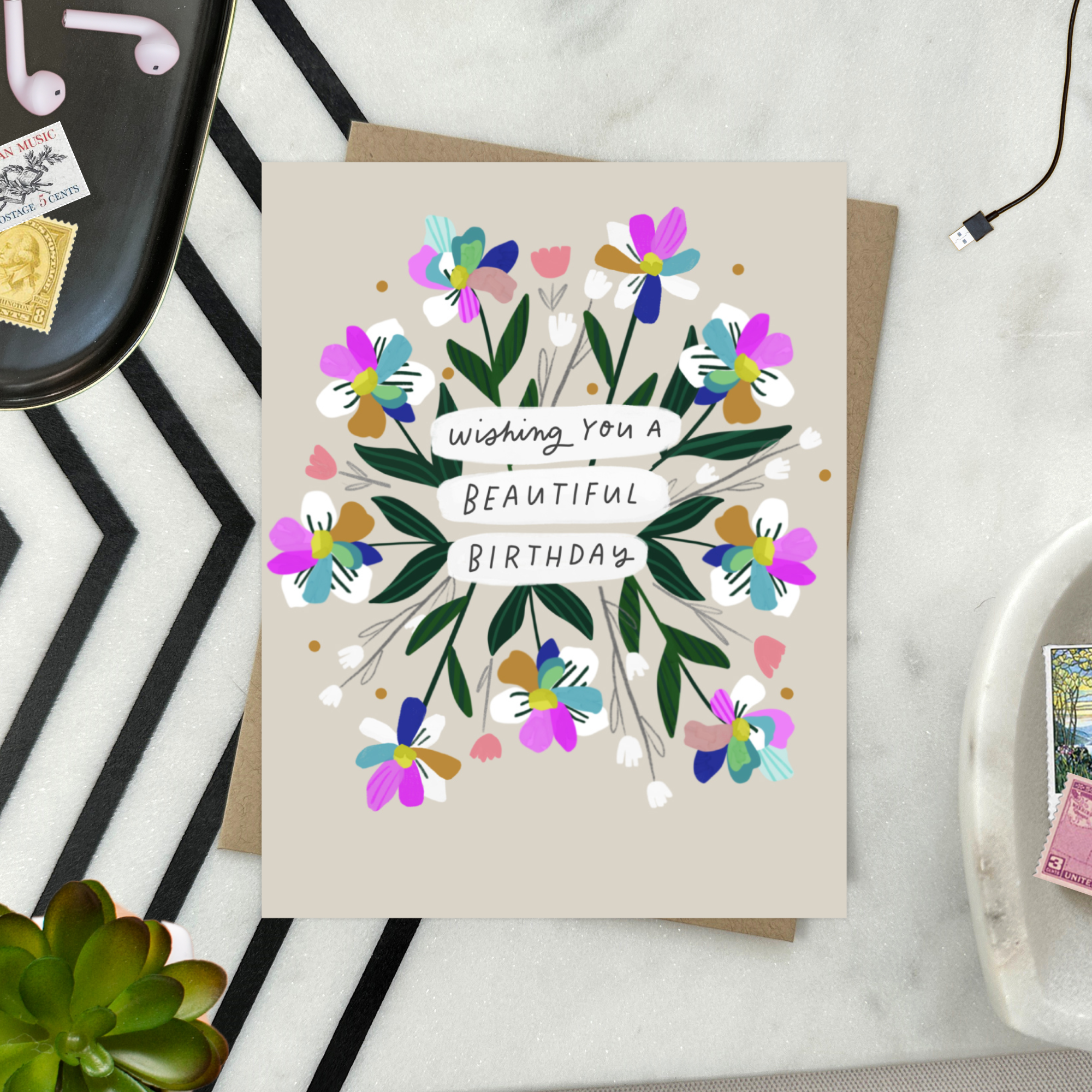 Barone and Co. - Wholesale Verjaardagskaartje - Mooie Verjaardagsbloemen Verjaardagskaart3