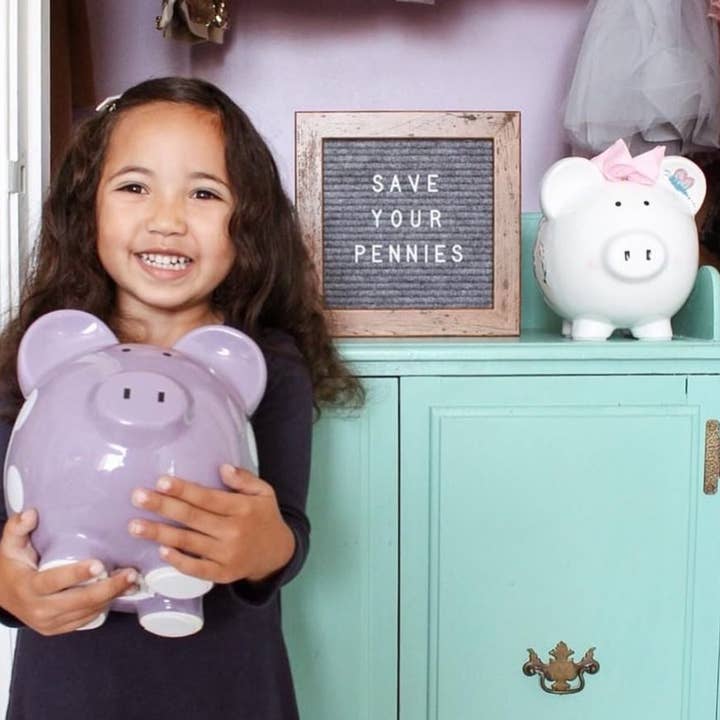 Child To Cherish® - Wholesale Money/Piggy Bank - Kids & Baby - Purple Polka Dot Piggy Bank5