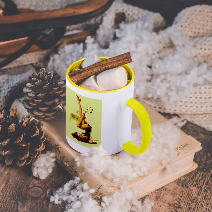 3dRose - Wholesale Coffee Mug - 3dRose, Print of Elvgren Pinup Loving That Music With Old Radio, Mug5