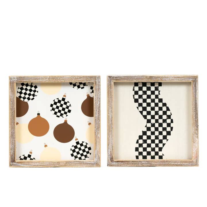 71258 - 8x8 wood frame sign (SQUIGGLE) Christmas CLEARANCE for wholesale by Devanie At Home (Formerly Adams & Co.)