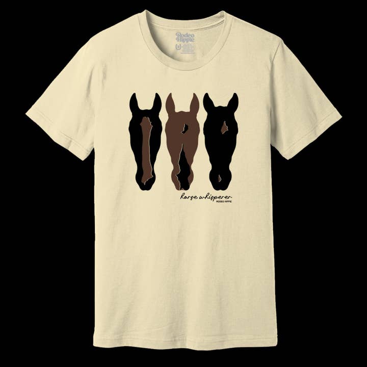 HORSE WHISPERER TEE NATURAL for wholesale by Rodeo Hippie