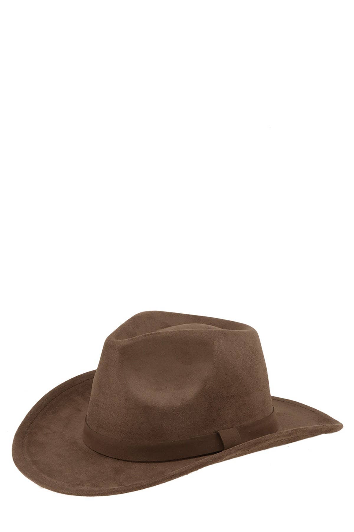 anbfashion - Wholesale Fedora - Women's - FEDORA FAUX SUEDE HAT WITH COWBOY BAND 10