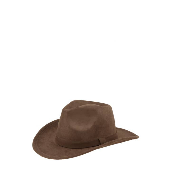 anbfashion - Wholesale Fedora - Women's - FEDORA FAUX SUEDE HAT WITH COWBOY BAND 10
