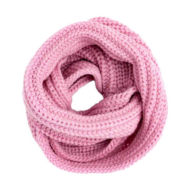 Peppercorn Kids - Wholesale Scarf - Kids - Girls Knit Infinity Scarf - Pink - For Kids All Ages, 3y + 0