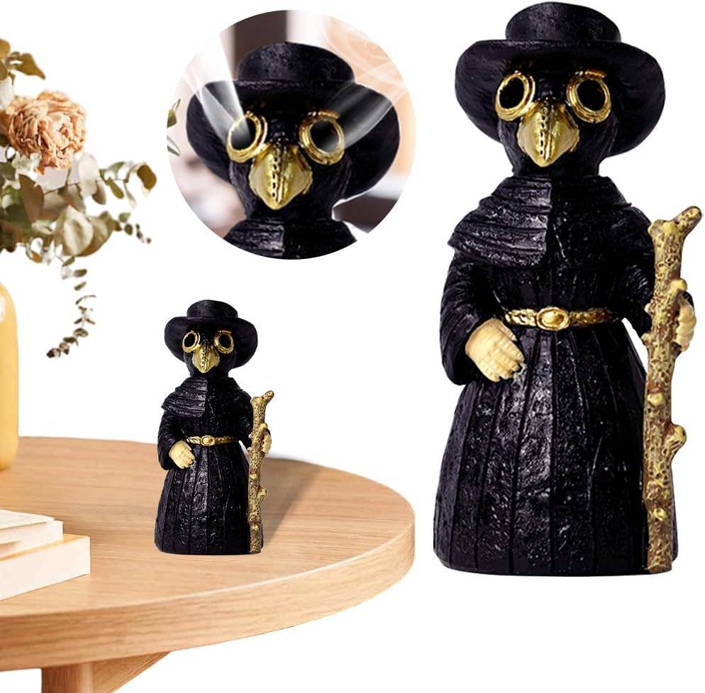 Magnifique Hearts - Wholesale Incense Holder - Plague Doctor Cone Incense Burner – Gothic Crow Man, 4''4