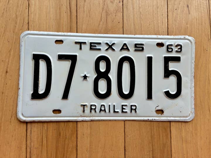1963 Texas Trailer Nummerplade for engroshandel hos RusticPlates