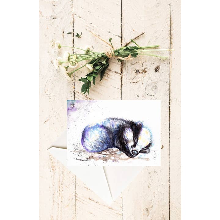 "Badger" Art Card for wholesale by bee.arts