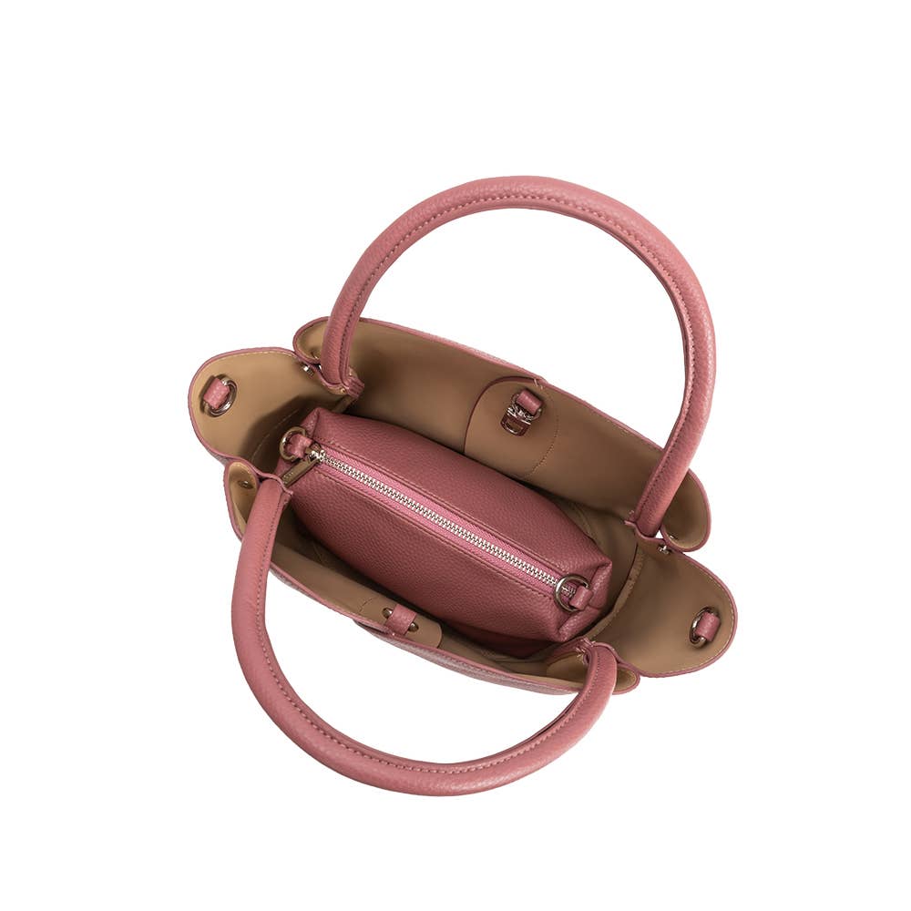 Melie Bianco - Wholesale Top Handle Bag - Women's - Tulip Mauve Recycled Vegan Top Handle5