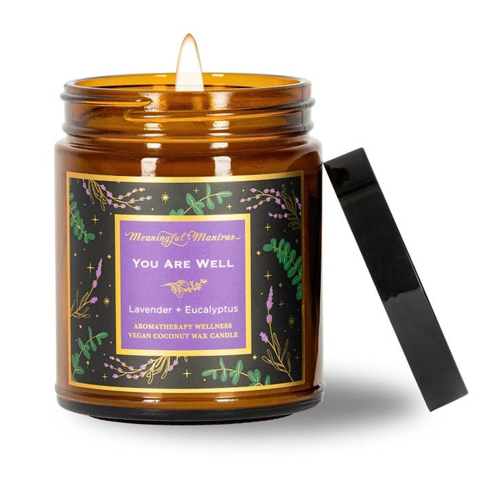 You Are Well Lavender Eucalyptus Candle for wholesale by Meaningful Mantras