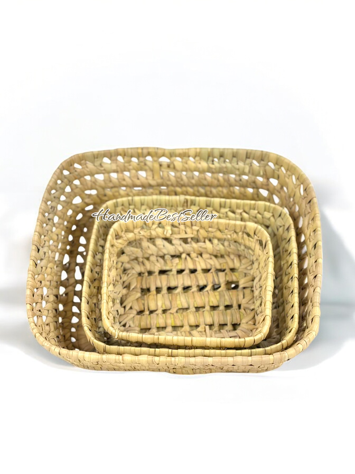 HandmadeBestSeller - Wholesale Basket - Handmade Woven Straw Basket Set | Natural Storage Baskets5