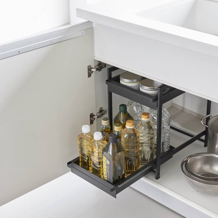 Yamazaki Home - Vente Rangements/organisateurs de cuisine - Étagère sous-évier avec tablette coulissante - Acier10