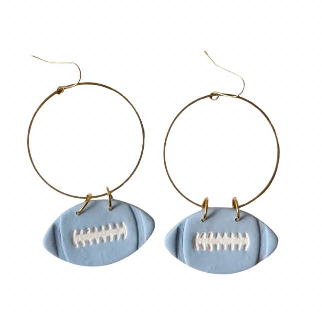 Sweet Tree - Wholesale Dangle Earrings - Custom Blue Team Football Earrings | Statement, Game Day0