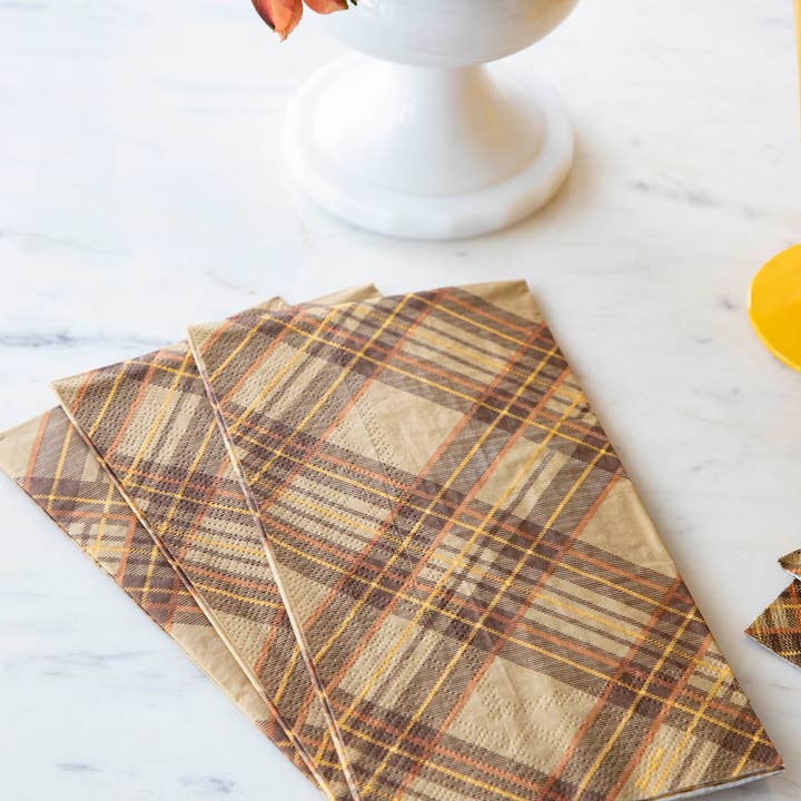 Hester & Cook - Stationery - Wholesale Disposable Napkin - Autumn Plaid Guest Napkin - Pack of 161
