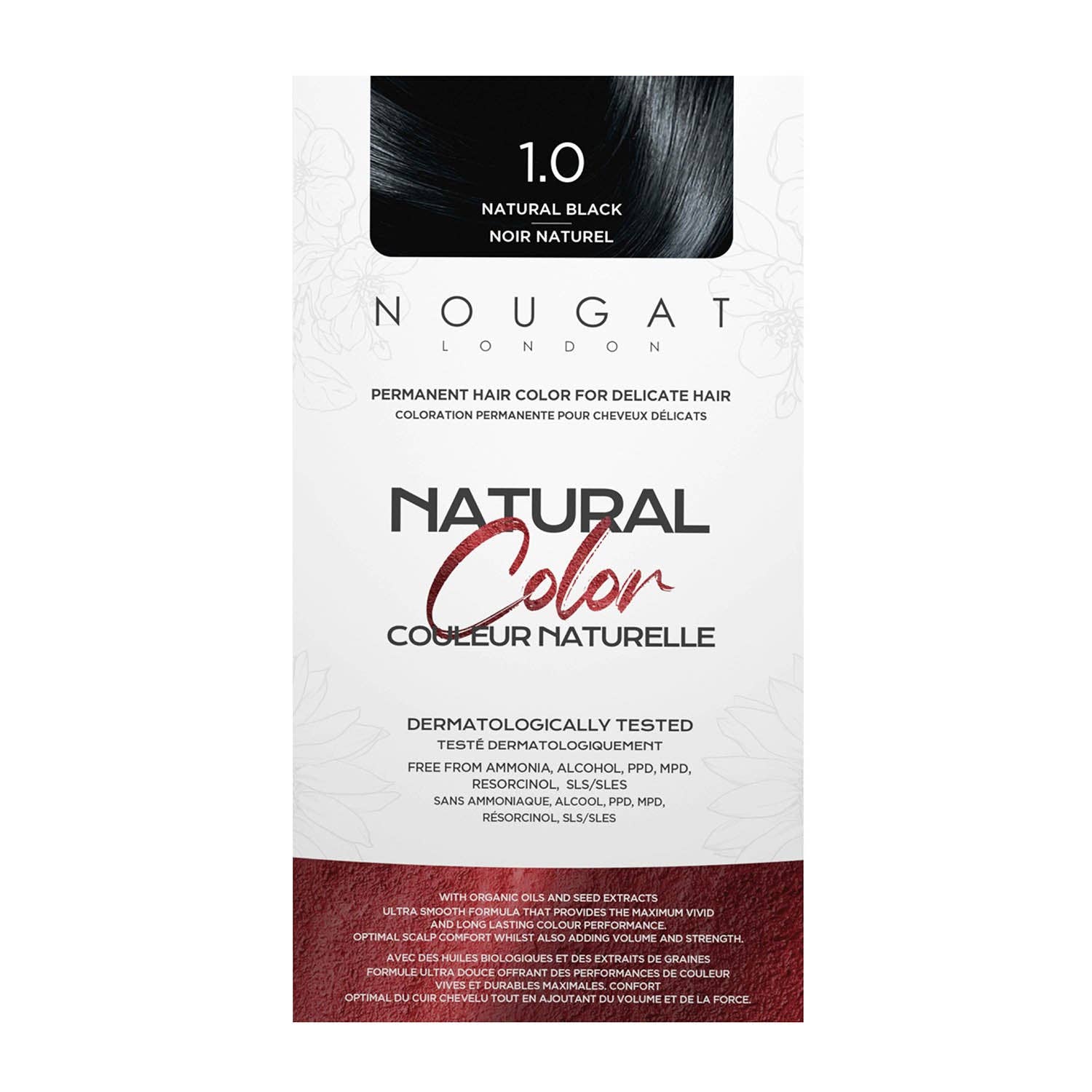 Nougat London - Wholesale Hair Dye - Permanent Hair Colour Natural Black 1.0 (170ml)2