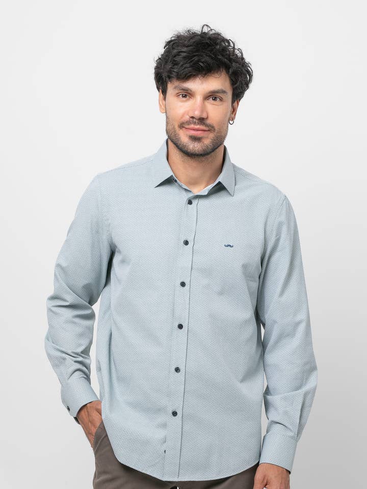 Chemise en coton imprimée slim fit s/ voir pour la vente par Núñez de Arenas