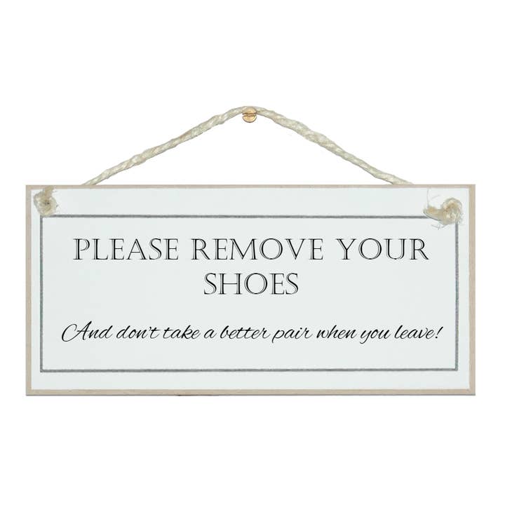 Togliti le scarpe... meglio abbinare Home Signs per la vendita all'ingrosso da parte di Crafty Clara