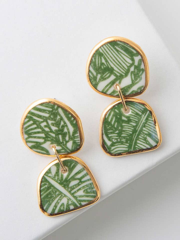 Porcelain Bungalow Earrings for wholesale by Noonday