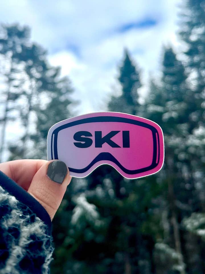 Ski Goggle Sticker | Pink Weatherproof for wholesale by Lex Vize Creative Co.