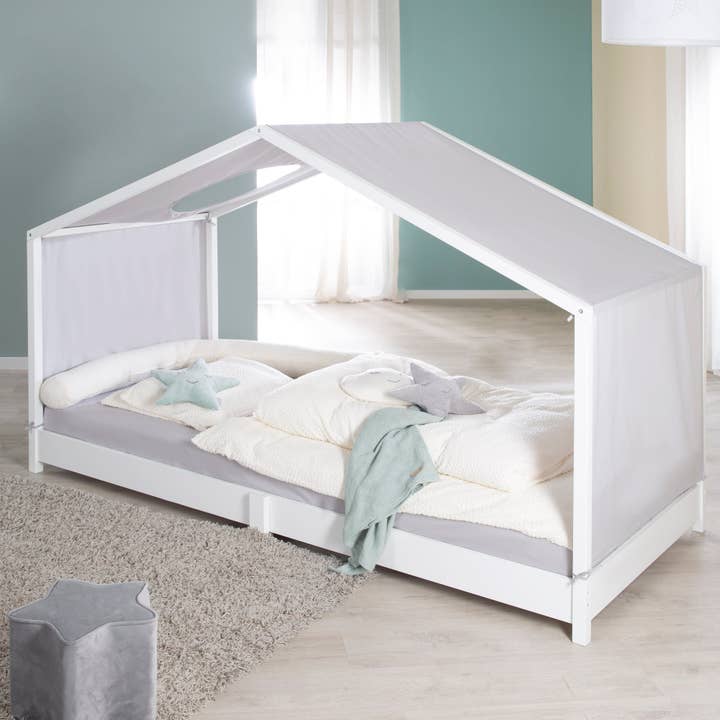 ROBA Letto a casetta 90x200 Montessori letto a pavimento legno bianco per la vendita all'ingrosso da parte di roba kids