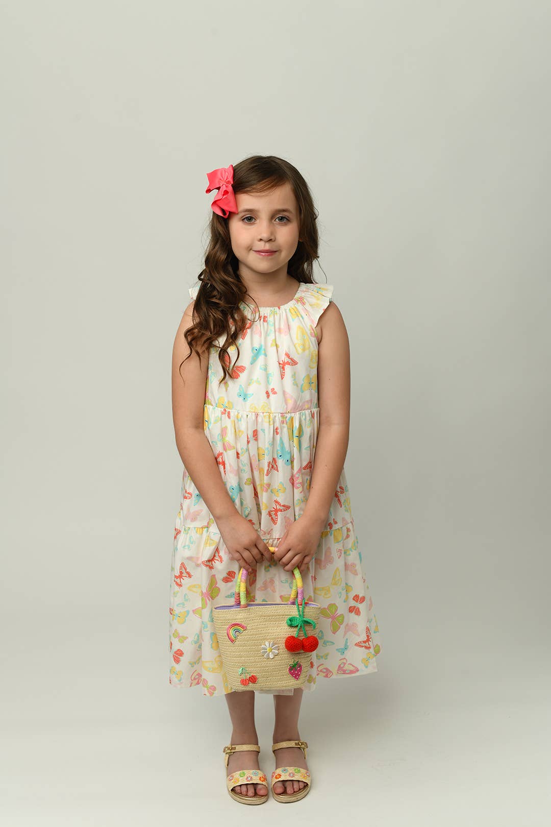 Minna - Wholesale Dress - Kids - Tiered Twirl Dress - Butterfly Ballet Petal Pastels4