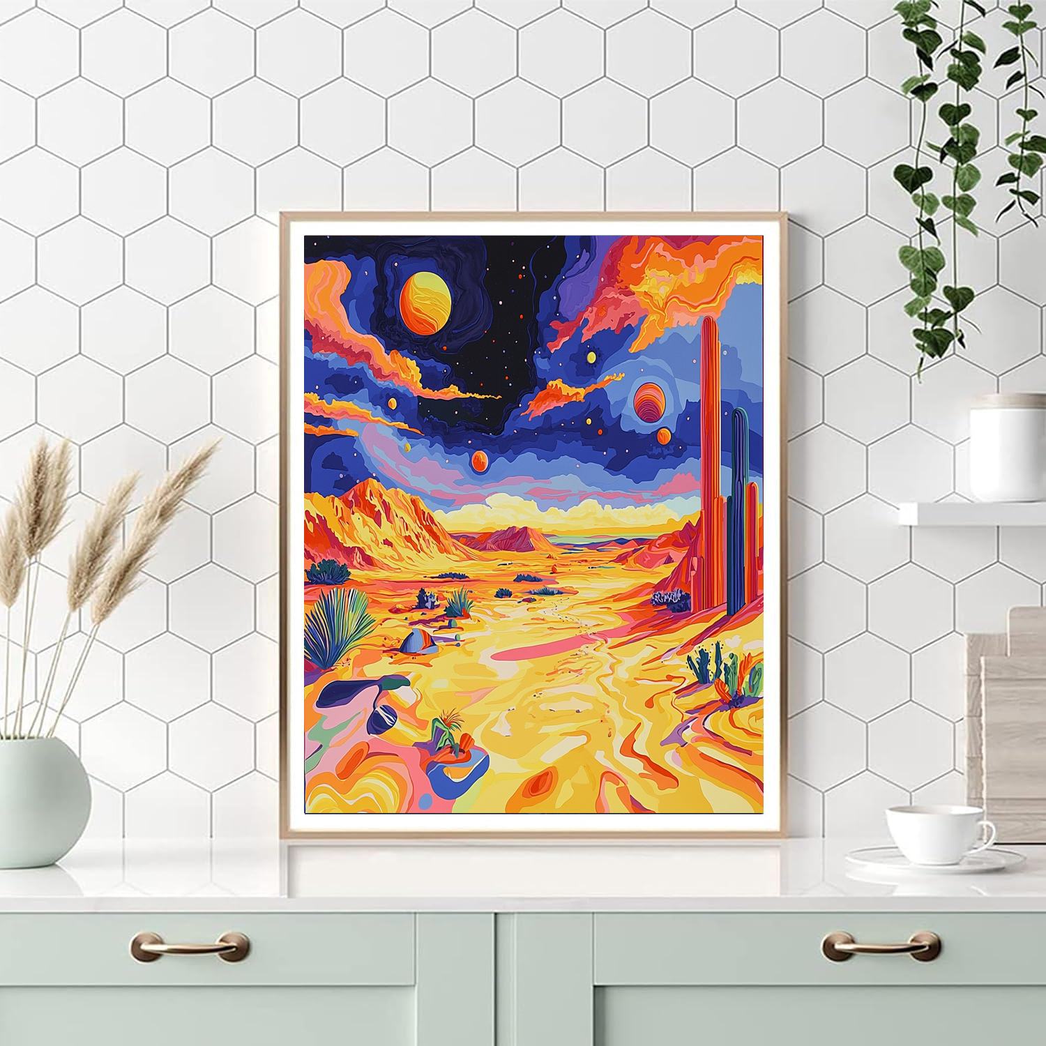 Artistry Rack - Wholesale DIY Craft Kit - Dali Inspired Surreal Desert Dreams - DIY Painting By Numbers Kit4