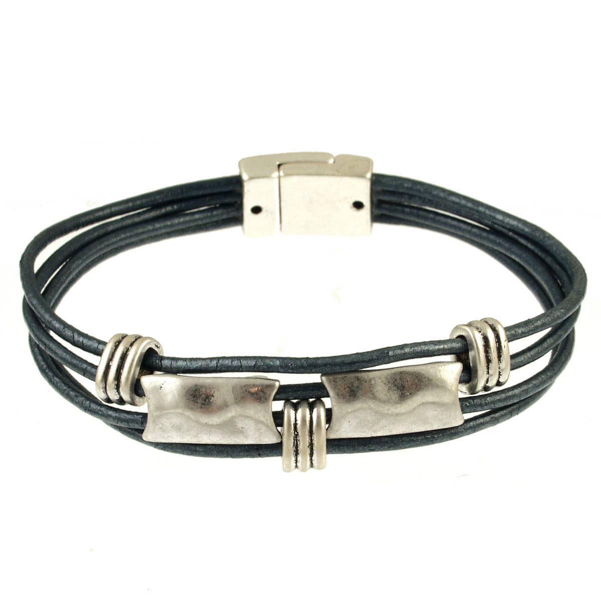 Origin Jewelry - Wholesale Bangle Bracelet - Antique silver and gold tone Bar Brac. with magnetic clasp4