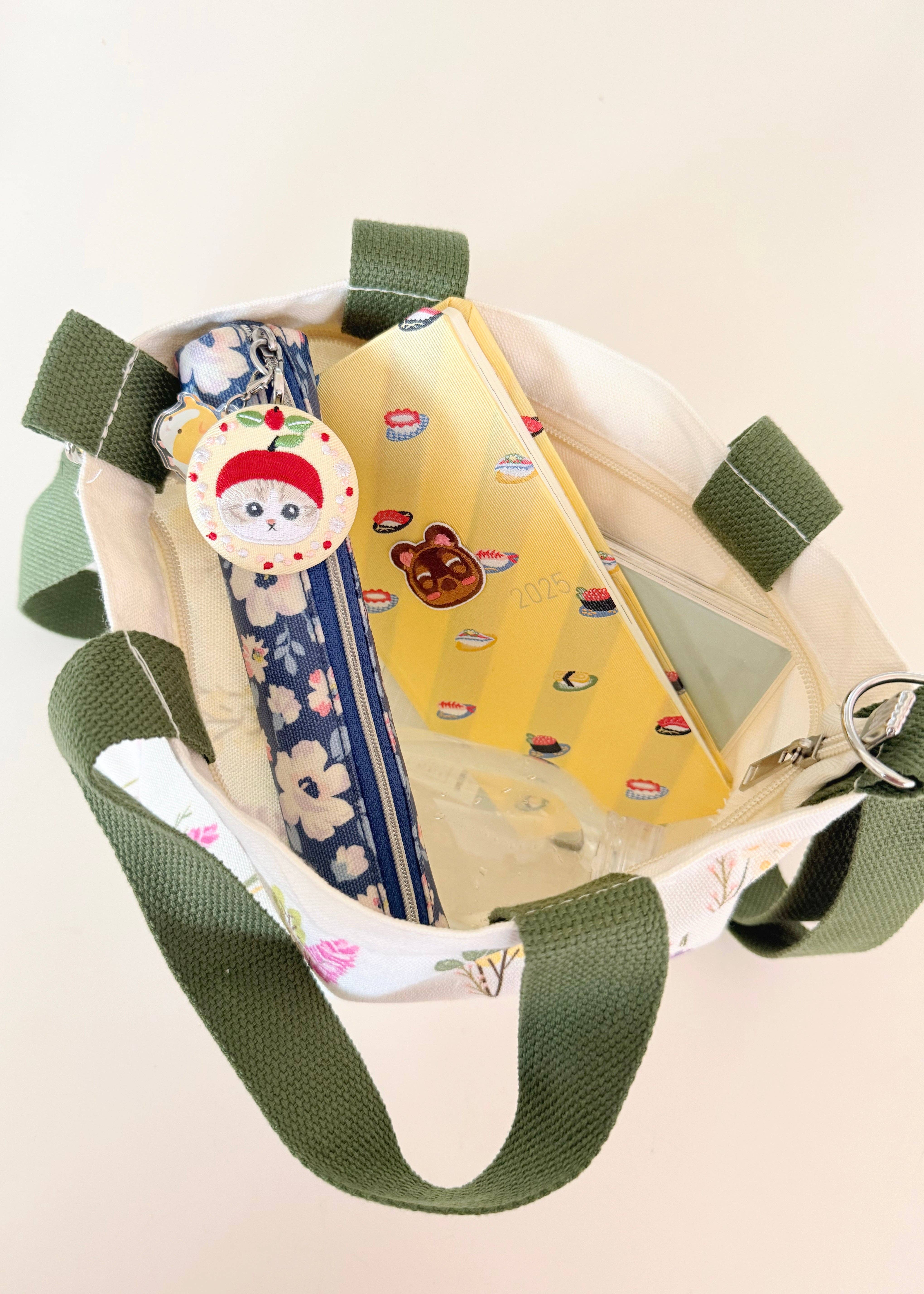 Jessthechen - Wholesale Tote Bag - Women's - Print Canvas Mini Tote | Sage Florals1