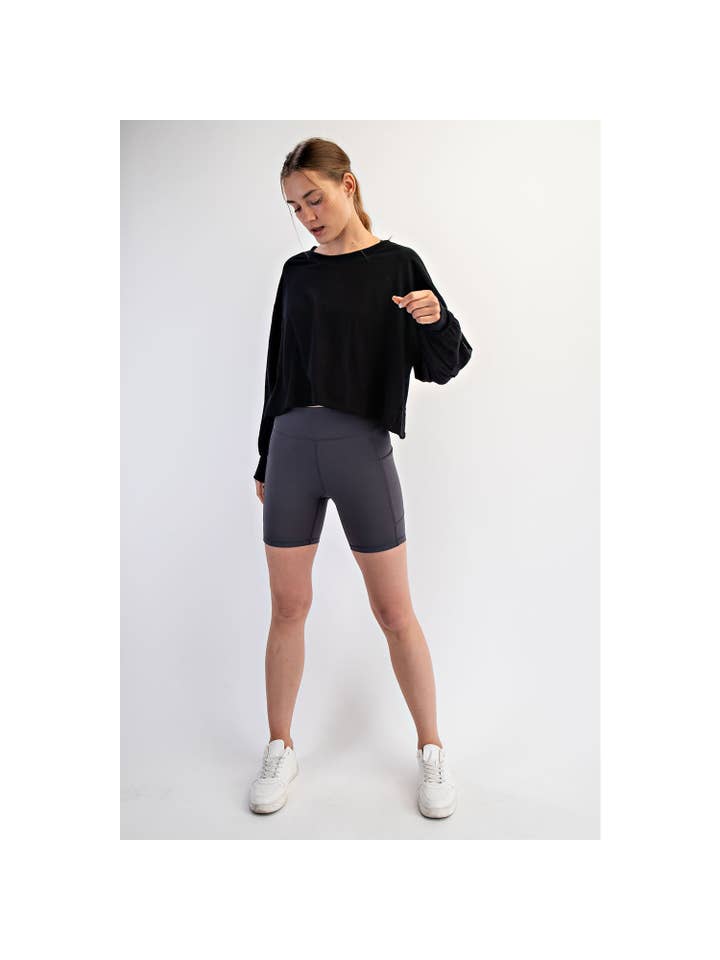 Rae Mode - Wholesale Lounge Top - Women's - COTTON SLUB OPEN BACK LONG SLEEVE TOP23