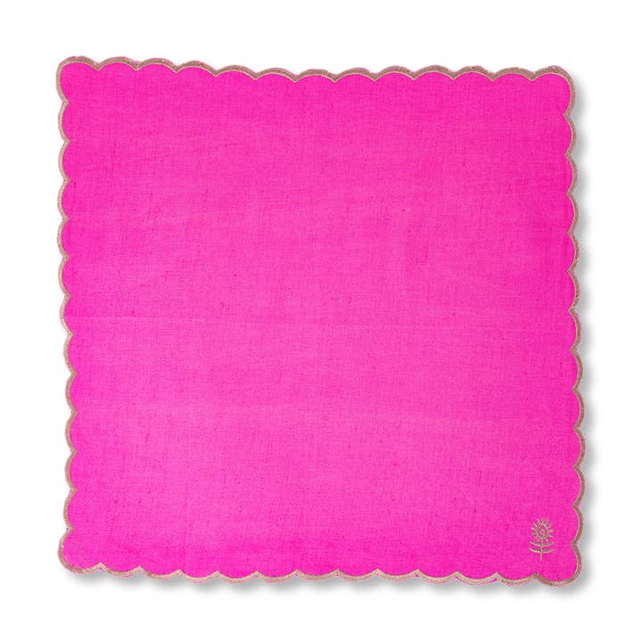 Furbish Studio - Wholesale Dinner & Cloth Napkin - Icon Linen Napkins S/4 - Hot Pink + Khaki5