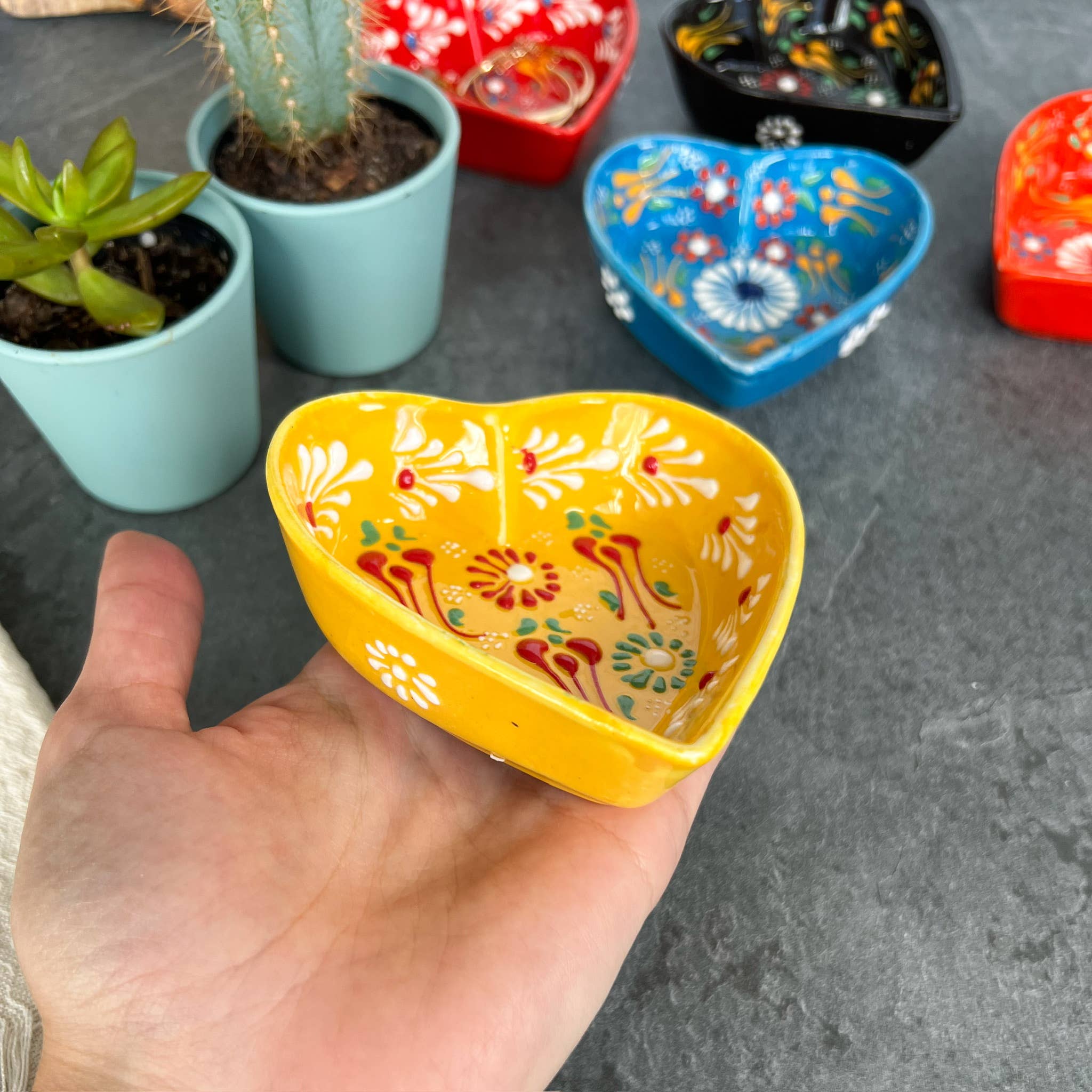 Umays Boho - Wholesale Decorative Plate/Dish/Bowl - Heart Shaped Trinket Dish, Pinch Bowls, Cute Kitchen Decor6