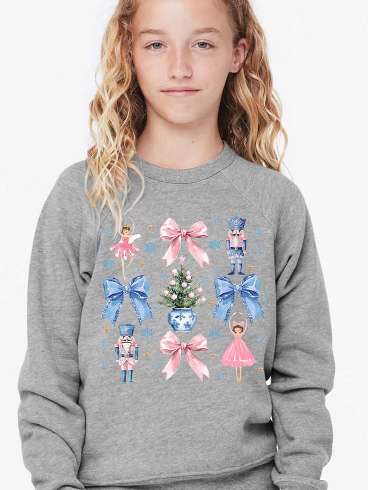 Nutcracker Bows Crew Neck  for wholesale by Beyond the Barre