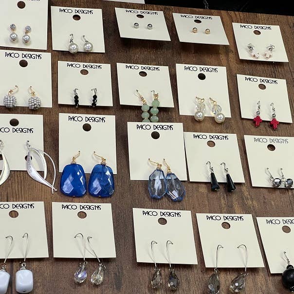 12 Assorted Earrings for wholesale by Paco Designs