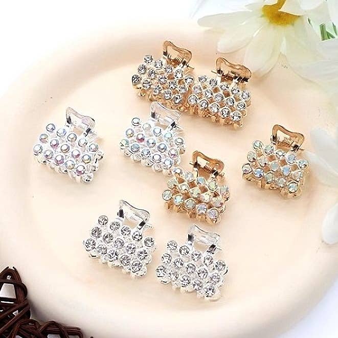 Diacly – wholesale Hair clip – Women’s – 12pk Mini Rhinestone Rectanle Hair Deco Claw0
