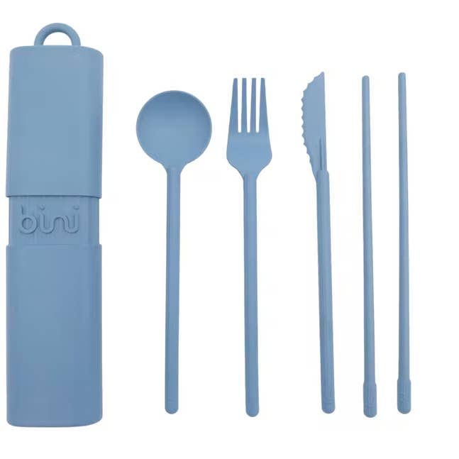Bini - Vendita all'ingrosso Set di posate assortite - Bini Bleu - Posate biobased riutilizzabili e nomadi4