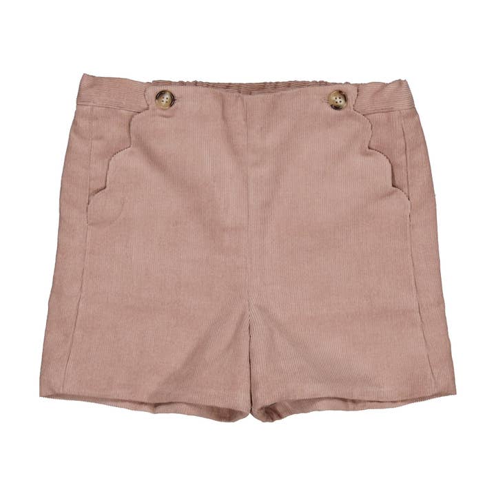 Sarah, short fille velours côtelé café au lait pour la vente par Kidiwi handmade