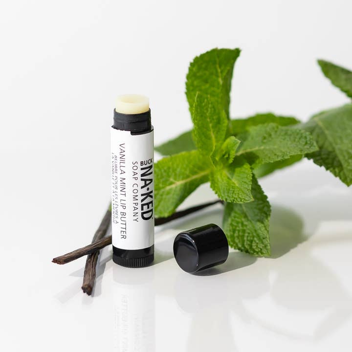 Vanilla Mint Lip Butter for wholesale by Buck Naked Soap Company