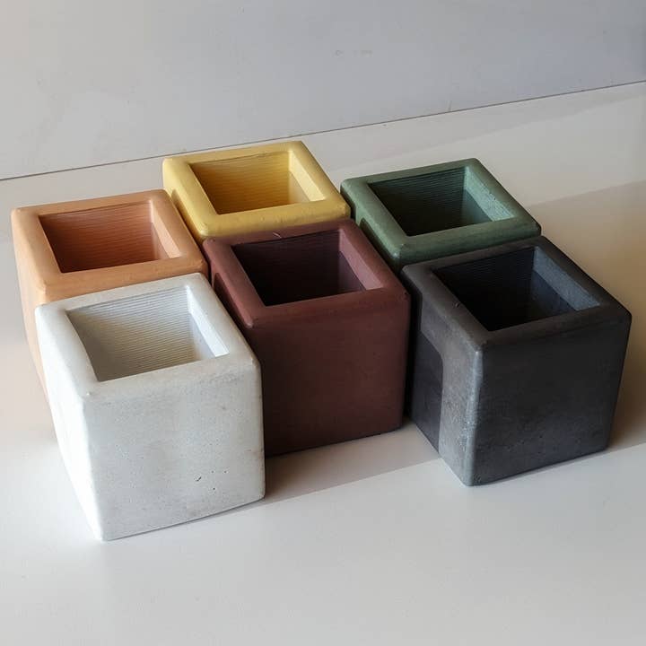 Square Self Watering Concrete Pot for wholesale by Knoll Glen