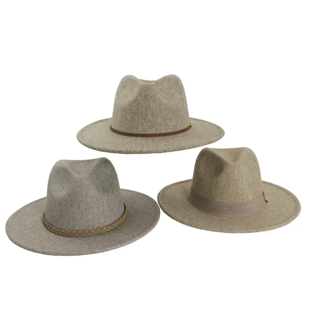 Wholesale Poly Felt Rancher Hat Style Crystal (Prepack of 12