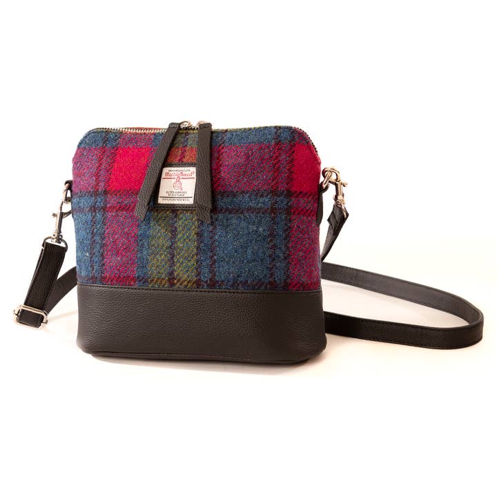 maccessori - Wholesale Shoulder Bag - Women's - Harris Tweed Square Shoulder Bag Blue/Pink Check