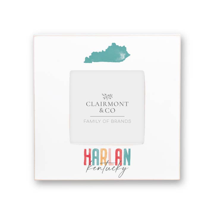 Simply Square Frame-Watercolor City Harlan Kentucky for wholesale by Love Local