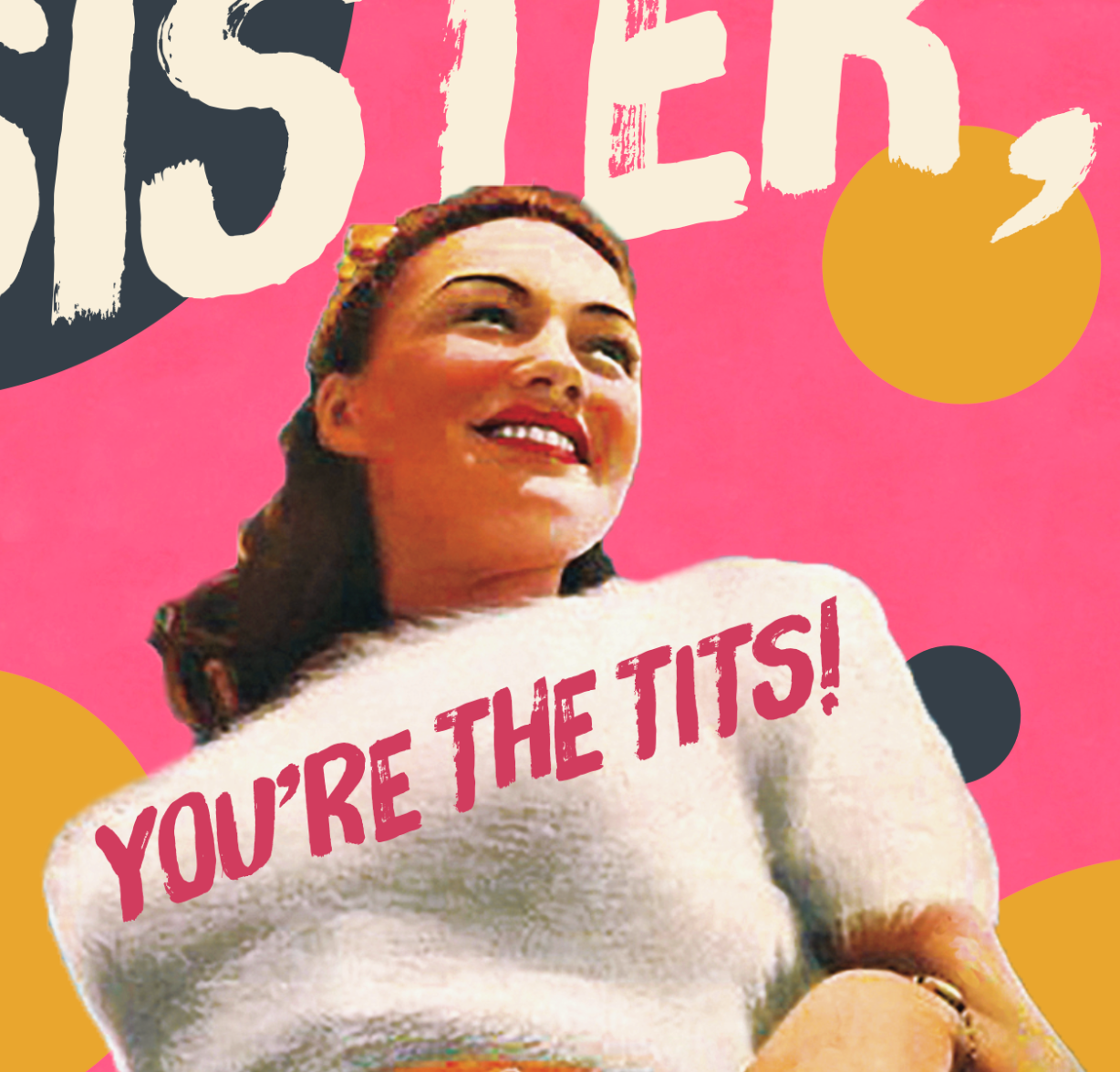 offensivedelightful – wholesale Friendship card – PINK TITS sister, encouragent card2