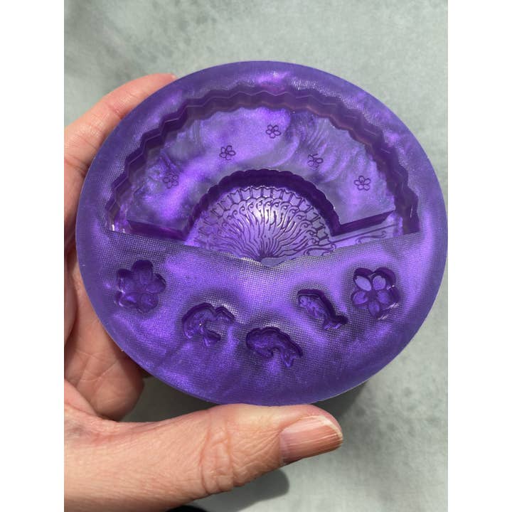 EllaRaeMouldsVinyls - Wholesale DIY craft kit - Japanese Hand Fan, Shaker Silicone Mould, with Shaker Bits