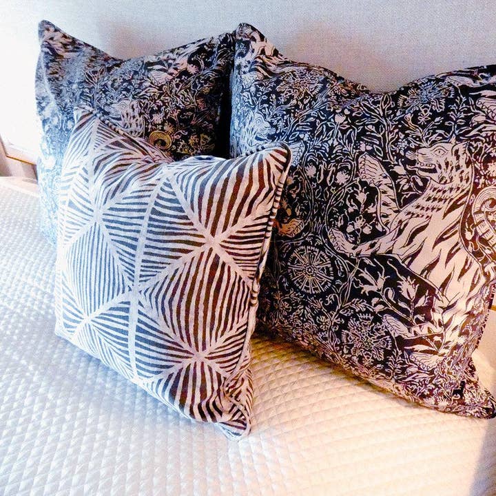 Blackbird Onyx Black Throw Pillow for wholesale by Porch and Parlour