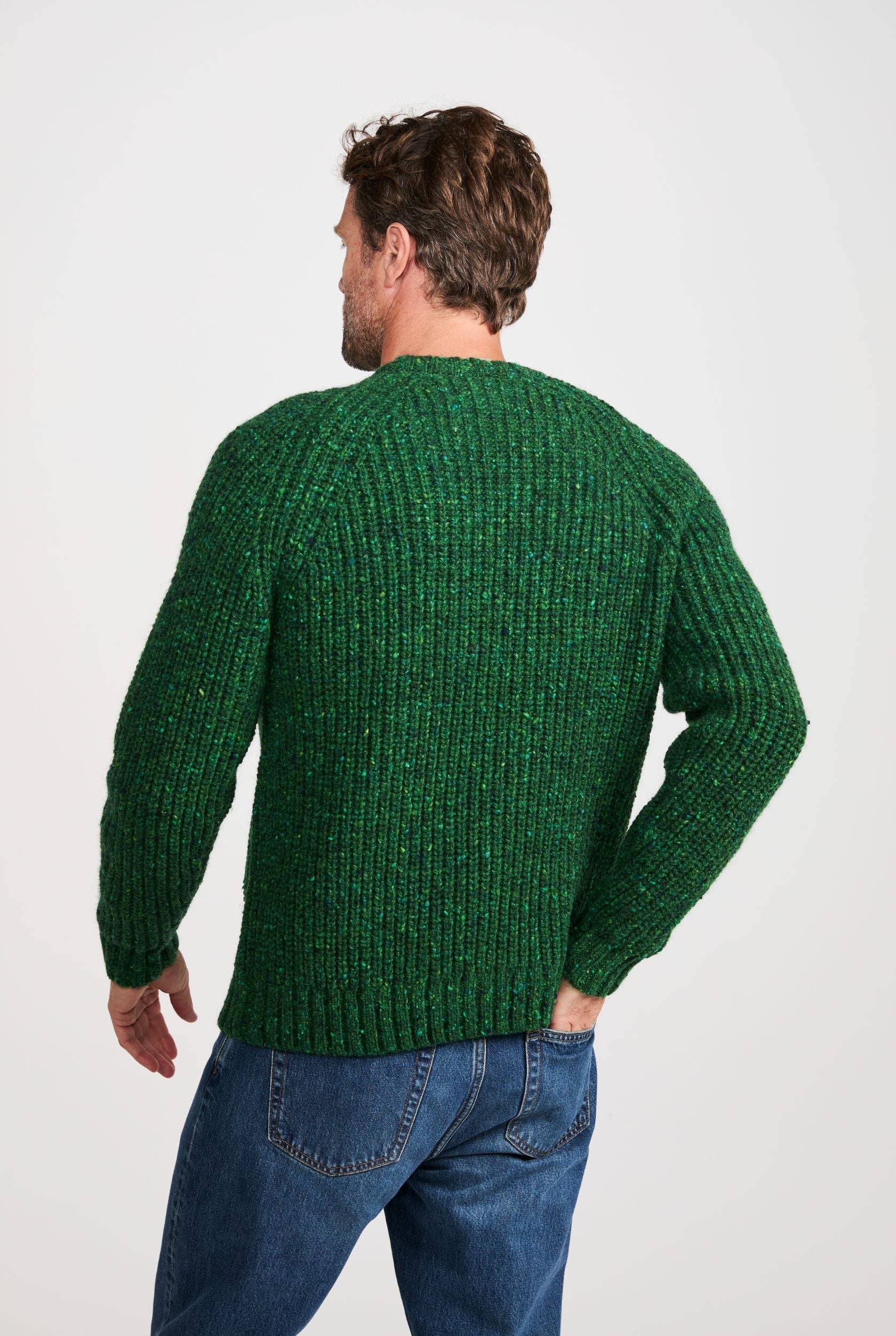 Aran Woollen Mills - Venta al por mayor Jersey de punto - Hombre - Killykeen Hombres Jersey de Pescador de Canalé - Verde4