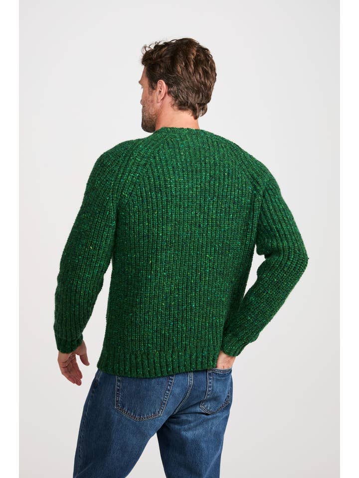 Aran Woollen Mills - Wholesale Knitted jumper – Men′s - Killykeen Mens Fisherman Ribbed Crew - Green4